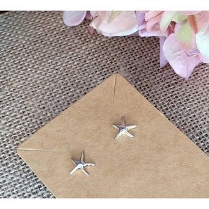 Mini Starfish Post Earrings Sterling Silver stamped .925 Stud Beach lover